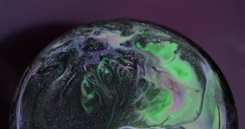 Wet Shimmering Acrylic Spill Circle Paint Mix