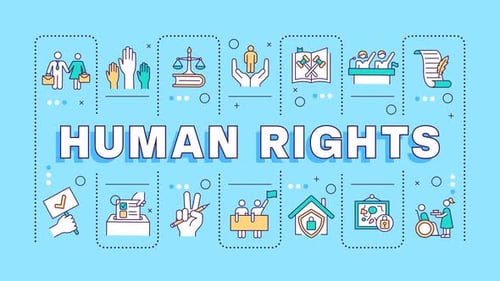 Human Rights Animated Title with Law and Justice Icons