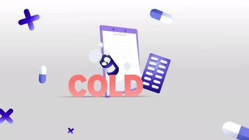 Medicine Health Cold Infographic Icon Background