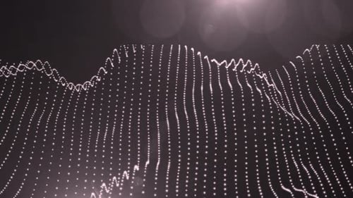 Abstract Digital Data Grid Particle Wave Animation