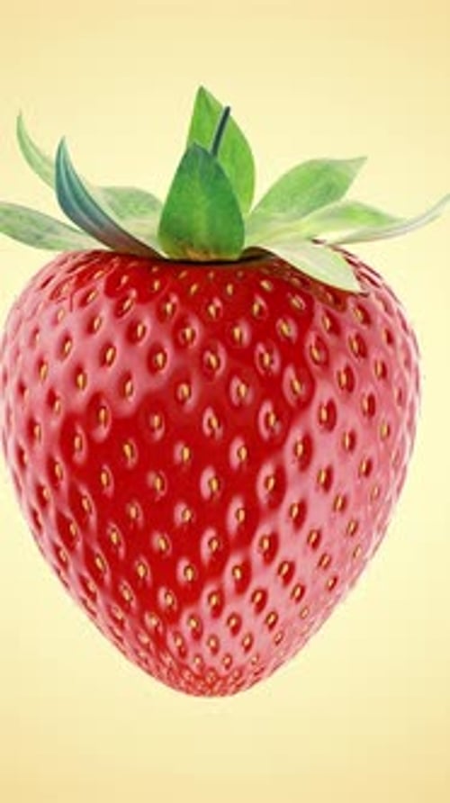 Seamless Loop of a 3D Rotating Strawberry