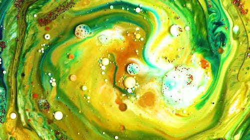 Abstract close up color mix exploding texture background with bubble