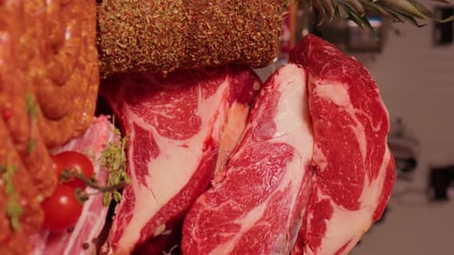 Selection of Premium Raw Meats on Display