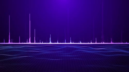 Vibrant Audio Waveform Animation on Black Background – Neon Music Visualization