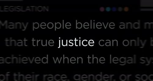 Justice Word Glitch Text Reveal Kinetic Typography
