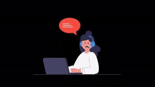 Woman Character Customer Support Animation 4K