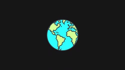 Animated Spinning Earth Planet Icon Loop