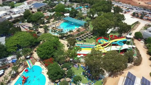Aerial video over a water park