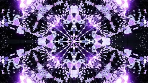 Sparkling Purple Hearts Kaleidoscope Abstract Background