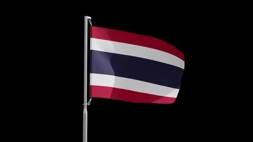 Realistic Waving Thailand Flag Animation