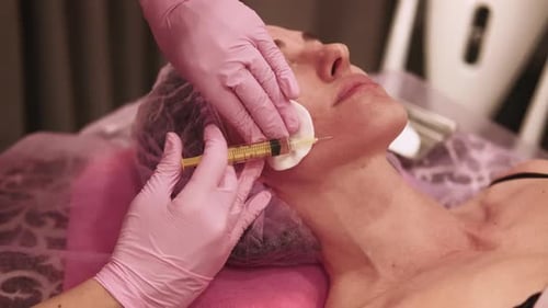 Injection Skin Aesthetic Cosmetology Woman Face