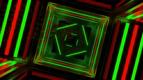 Green And Red Neon Motion Effect Tunnel Background Vj Loop In 4K
