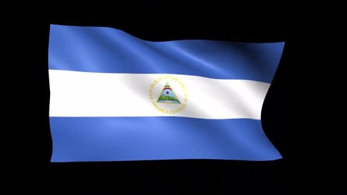 Nicaragua National Flag Realistic Waving Animation