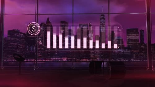 Infographics Of Dollar Decline In A Spacious Office