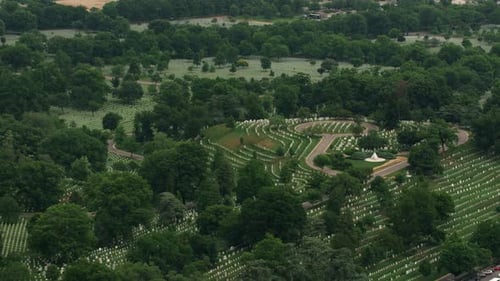 Washington, D.c. Circa-2017, Aerial View of Arlington National Cemetery. with Cineflex
