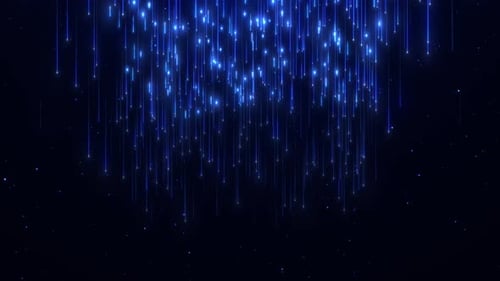 Fondo abstracto de líneas brillantes de partículas que caen. Lluvia de partículas de polvo