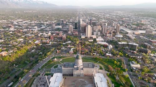 Aerial shot of the Salt Lake City Capital Building