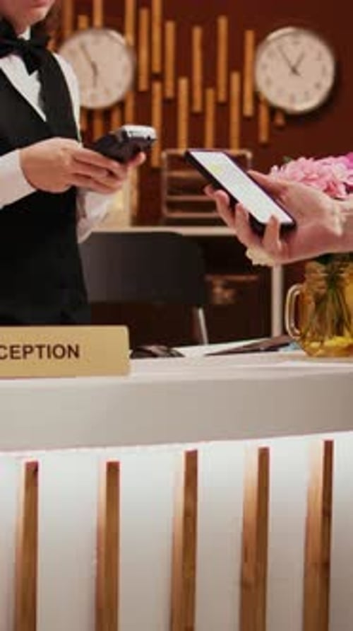 Vertical Video Senior Man Makes Nfc Payment