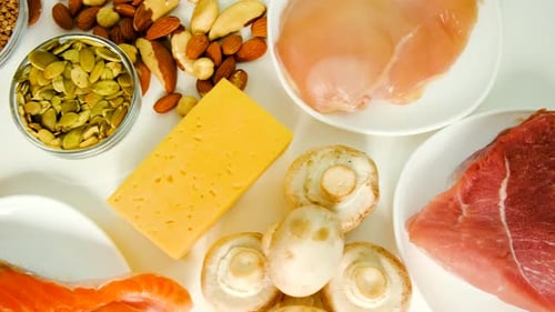 Healthy Protein Foods Overhead Still Life