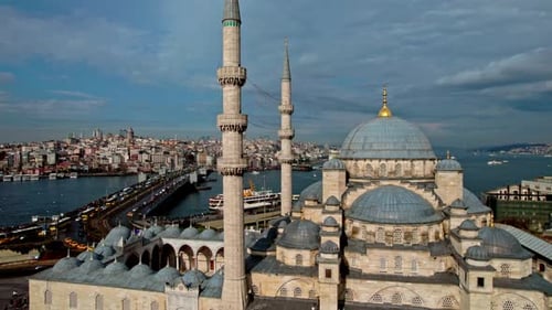 Eminönü New Mosque, Galata Bridge and the Bosphorus