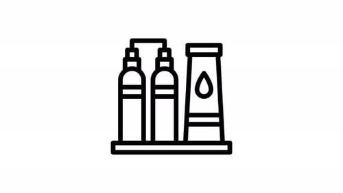 oil refinery line icon animation