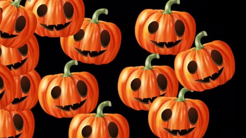 Halloween Pumpkin Transition Alpha Channel