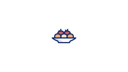 Animated Modern Fruit Bowl Icon