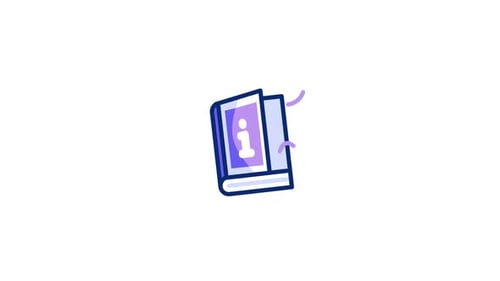 Animated Information Book Icon Flat Design