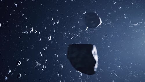 Cinematic Flight Through Dynamic Asteroid Field