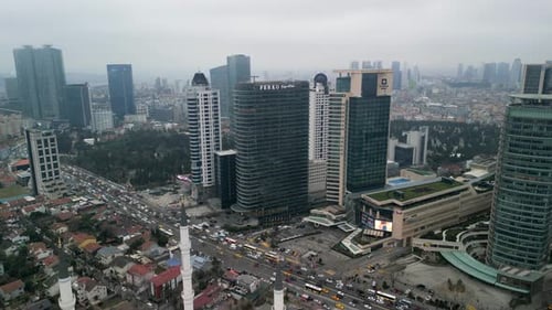 Istanbul/Turkey circa 2023: Ferko Signature building circle left shot