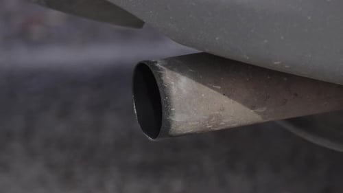 Car Exhaust Fumes Close Up Shot