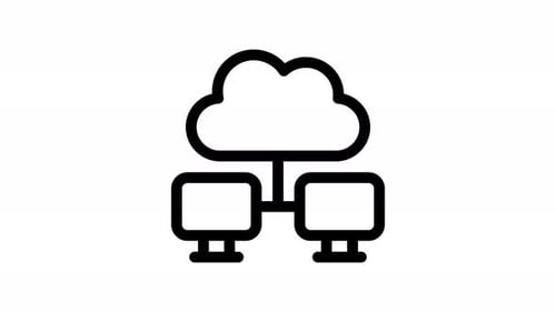 Animated Cloud Computing Network Icon