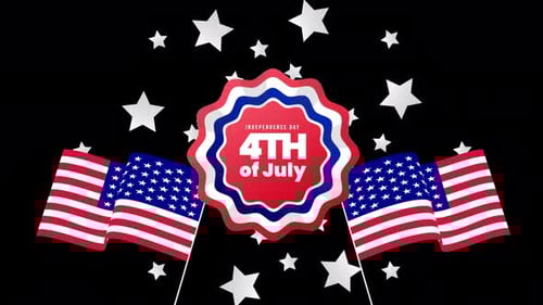 4th of july celebration united states independence day USA animation 4k on alpha channel
