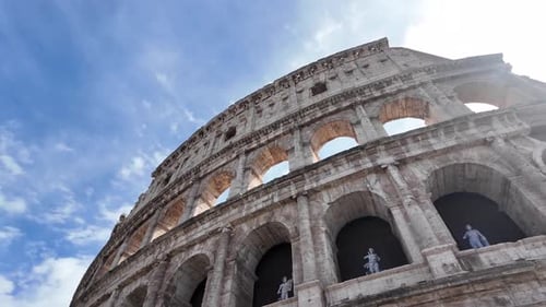 Colosseum Ruins in Rome on Sunny Day