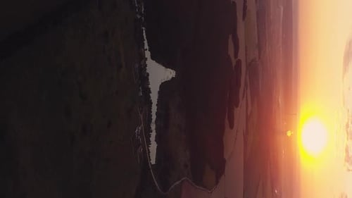 Vertical Aerial Countryside View Sunrise Landscape
