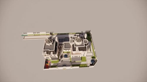 Modern 3D Architectural House Model with Overhead Zoom