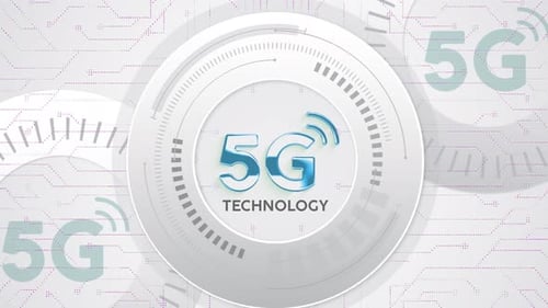 5g Technology Icon With Light HUD Animation