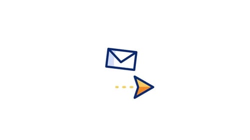 Animated Email Message with Moving Cursor Icon