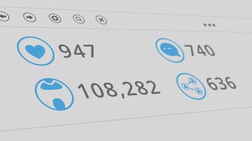 Social Media Engagement Metrics Animated Counters