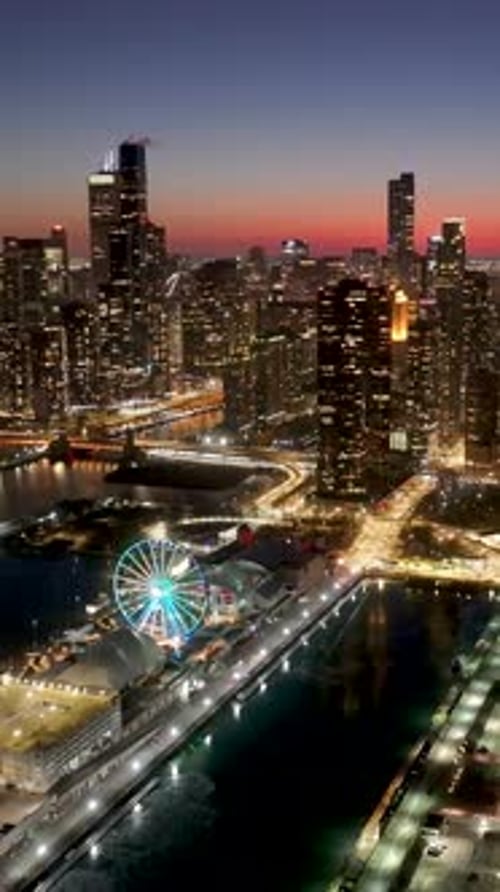 Chicago Skyline At Chicago In Illinois United States.