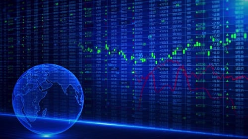 Financial Trade Concept Stock Market and Exchange Candle Stick Graph Chart