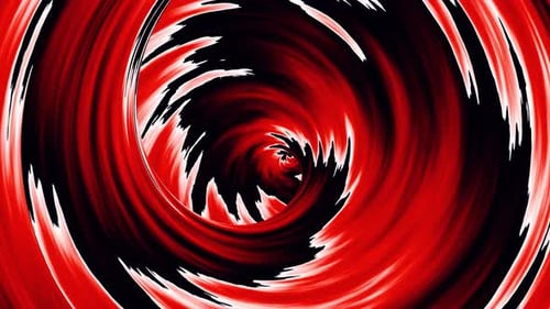 Animation en boucle d'illusion hypnotique en spirale rotative noire et rouge