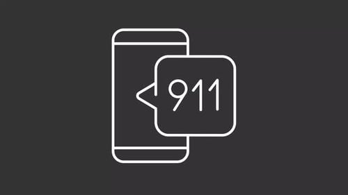 Animación de línea blanca de llamada de emergencia