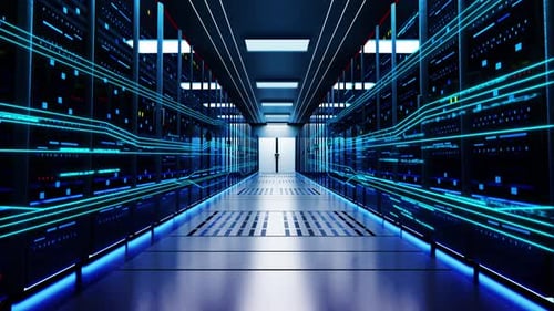 Neural Network Connection Servers Computer Data Center