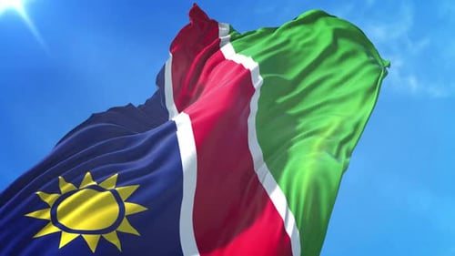 Namibia Flag Waving in Realistic 3D Animation