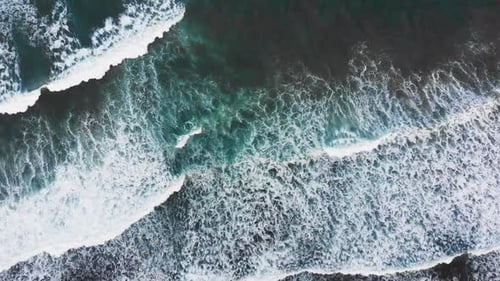 Splashing sea waves