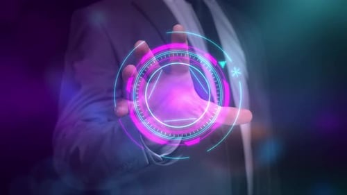 Infographic Display Of The Work Of Artificial Intelligence On A Virtual Panel