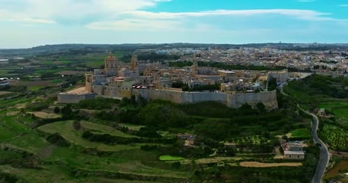 Aerial View of Mdina A Beautiful Historic City with Centuries of History and Stunning Views of Malta