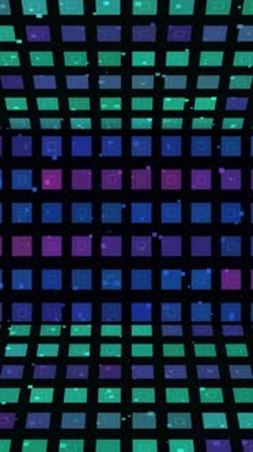 Vertical Neon Tiles Pulsing Abstract Motion Background