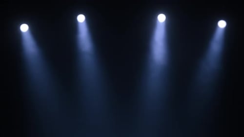 Animated Blue Stage Spotlights Light Beams